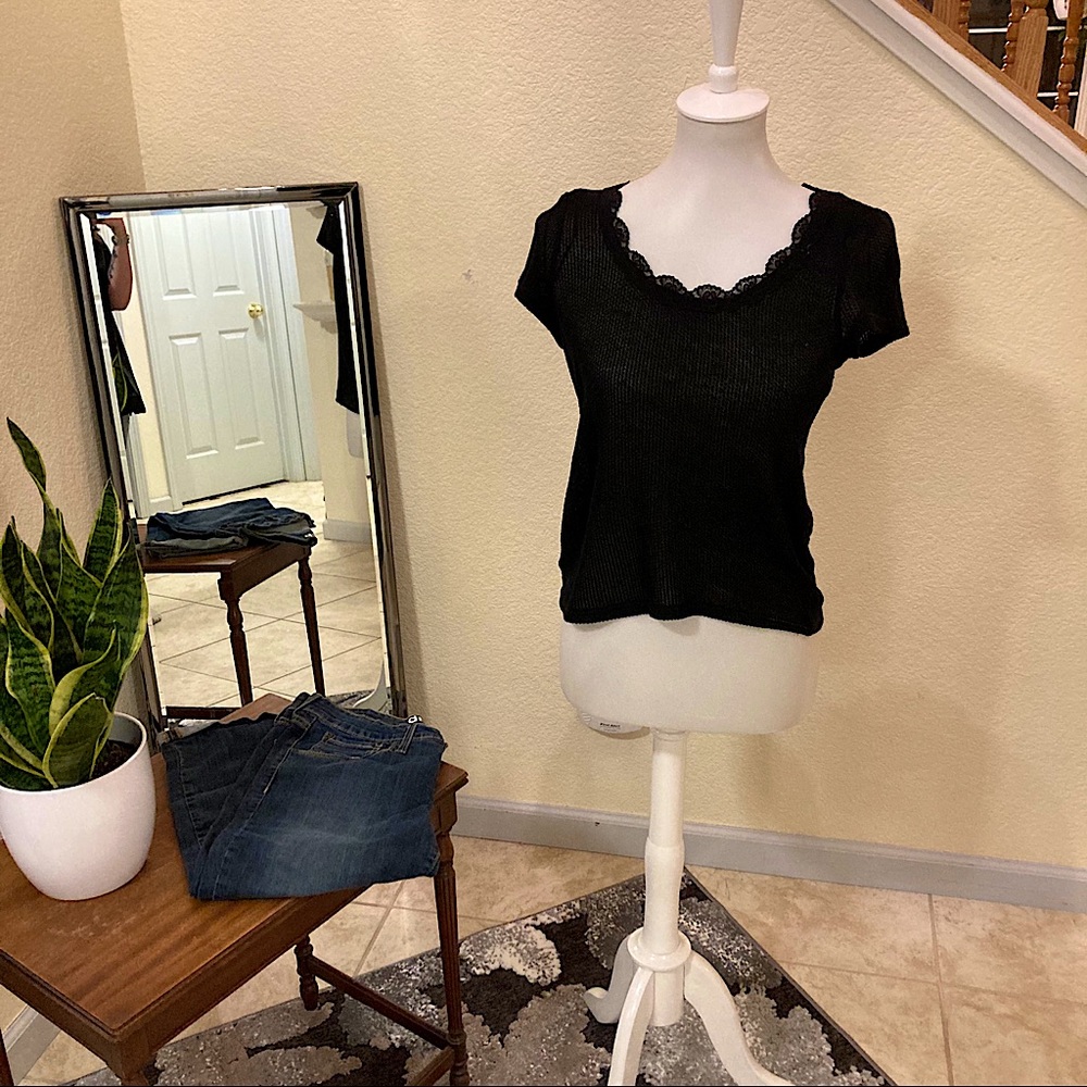 Black sheer top